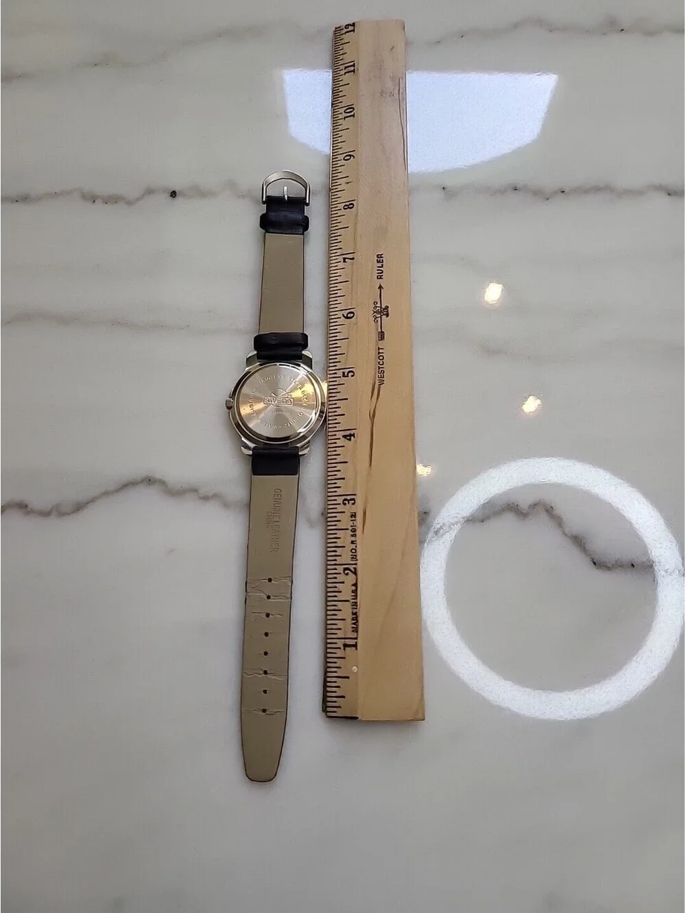 IFC Sweda Mens Wrist Watch Quartz Water Resistant Leather Band Working New Bat